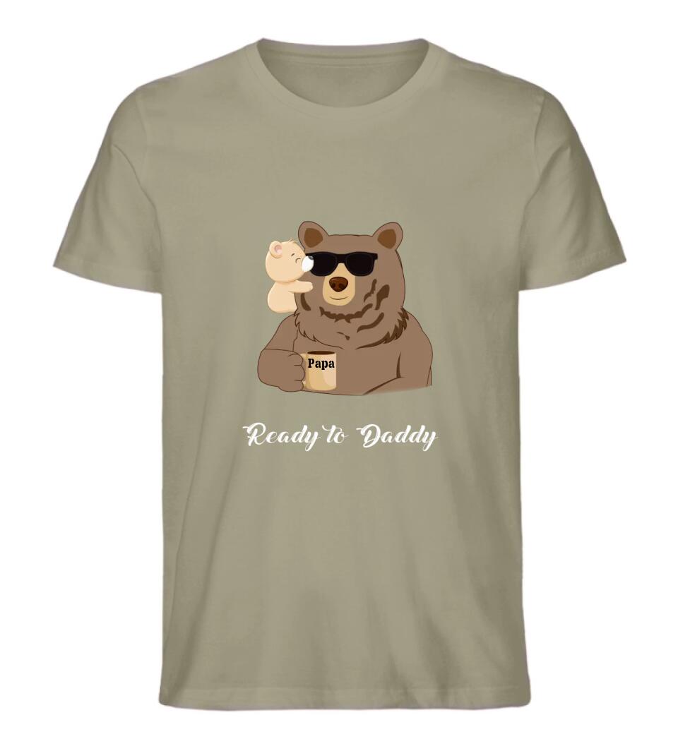 Ready to Daddy Papa Bär - Premium Herren T-Shirt aus Biobaumwolle