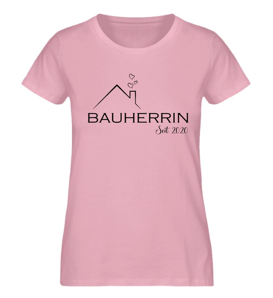 Bauherrin und Bauherr personalisiertes Premium Shirt aus Biobaumwolle