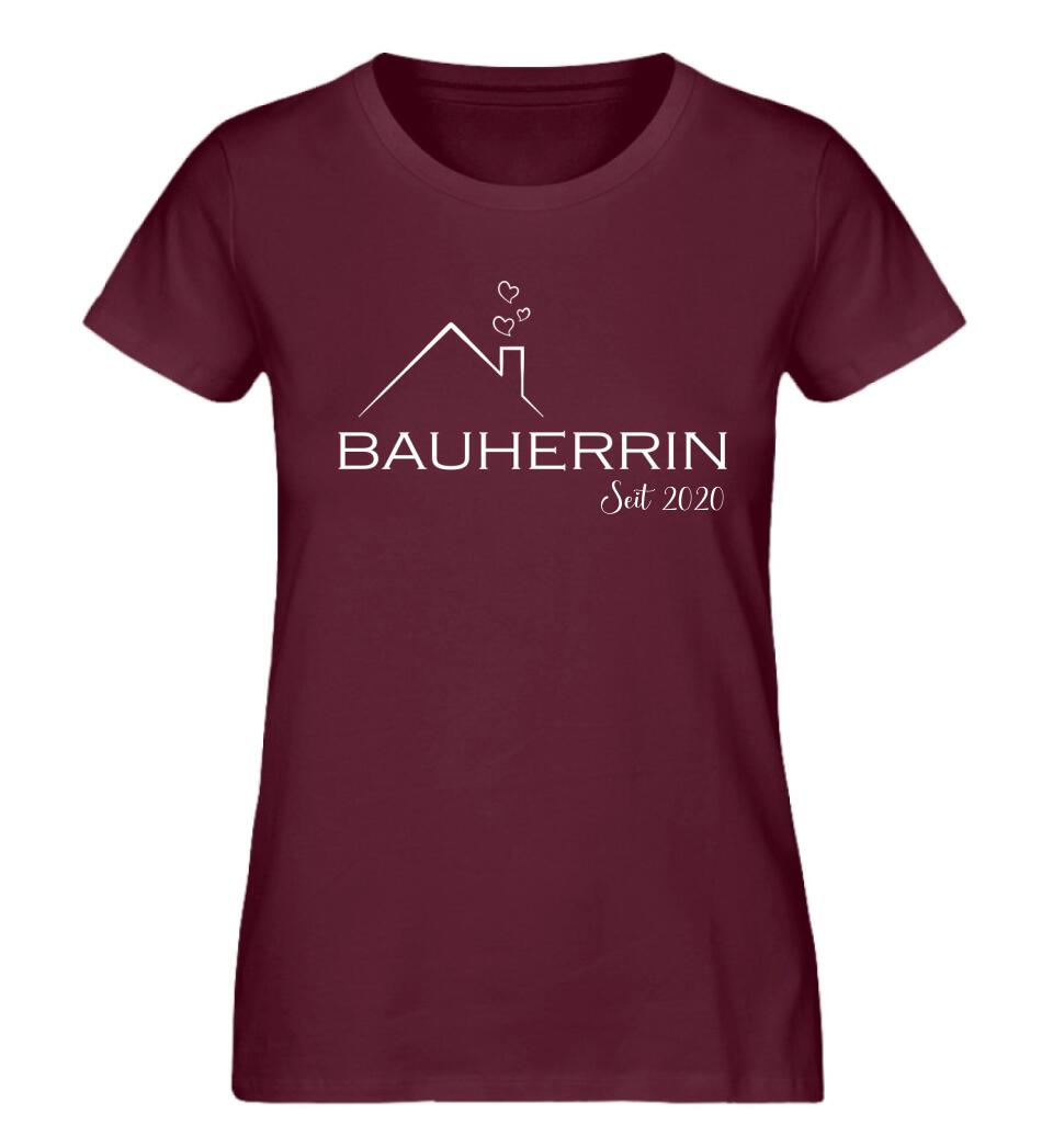 Bauherrin und Bauherr personalisiertes Premium Shirt aus Biobaumwolle