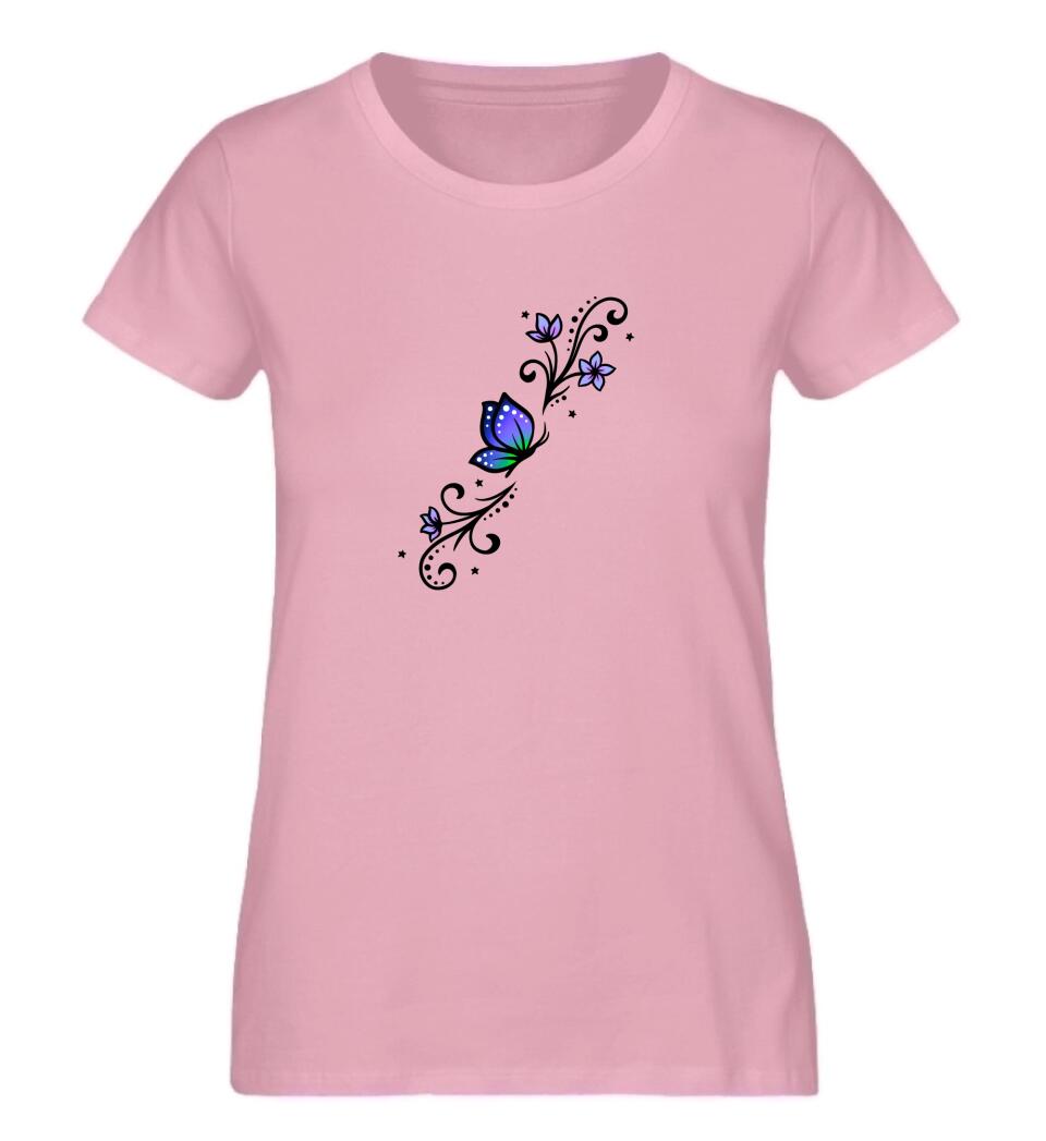 Schmetterling Tattoo Motiv Premium Shirt aus Biobaumwolle personalisierbar