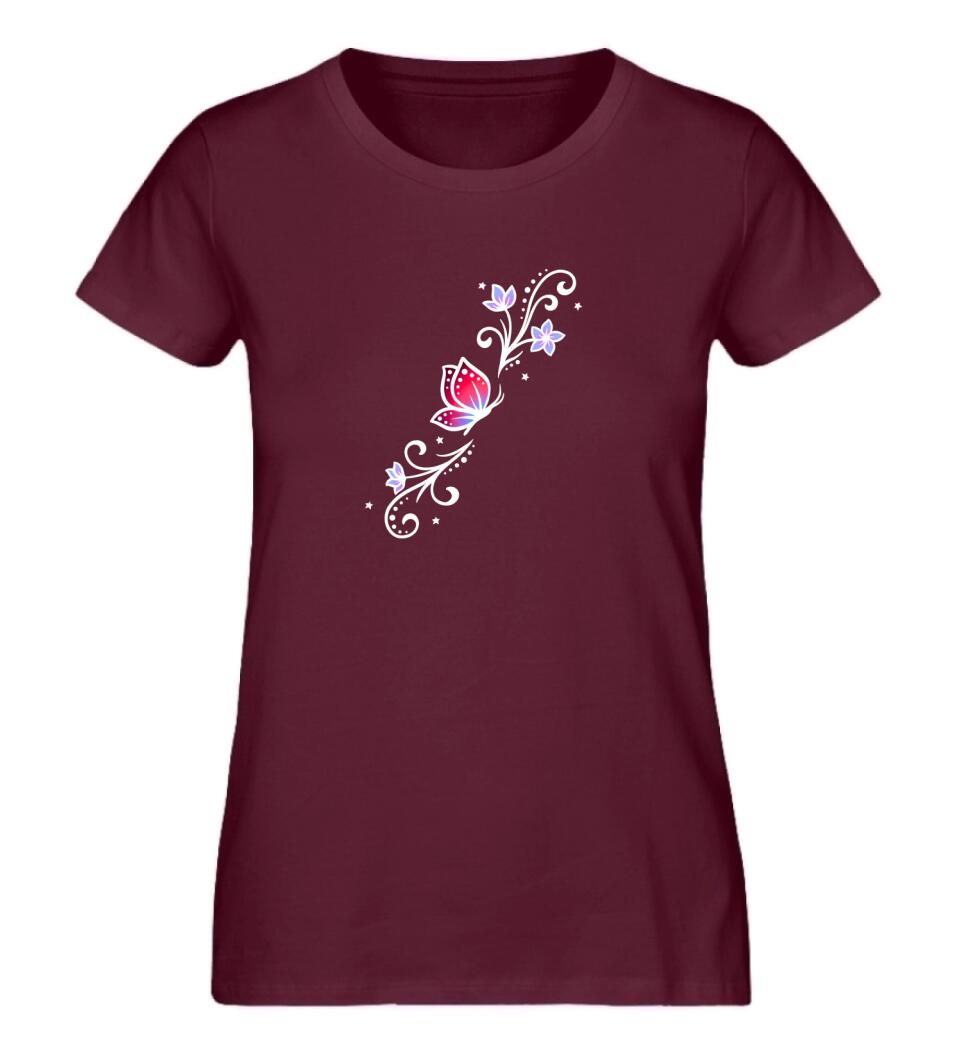 Schmetterling Tattoo Motiv Premium Shirt aus Biobaumwolle personalisierbar