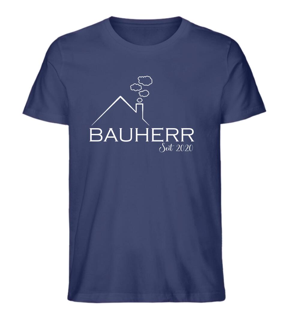 Bauherrin und Bauherr personalisiertes Premium Shirt aus Biobaumwolle