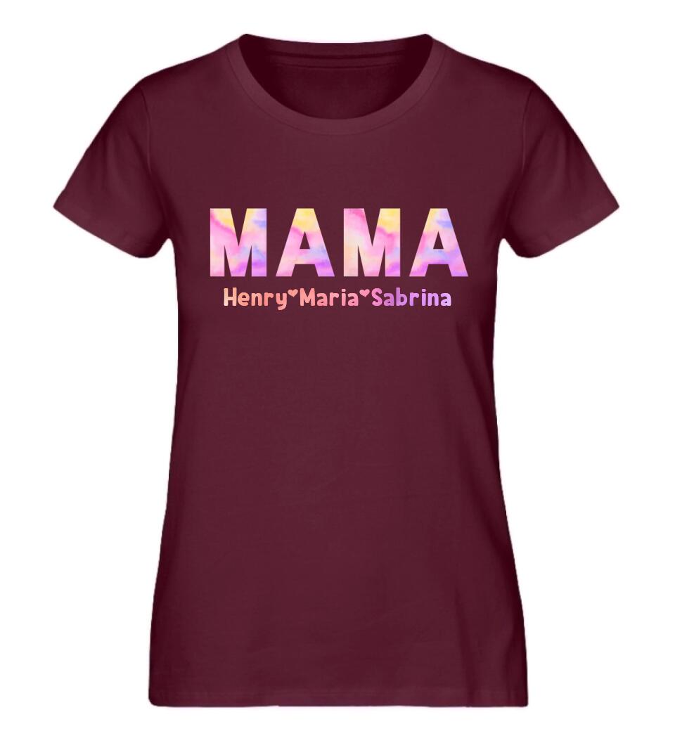 MAMA bunt Premium Shirt aus Biobaumwolle personalisierbar