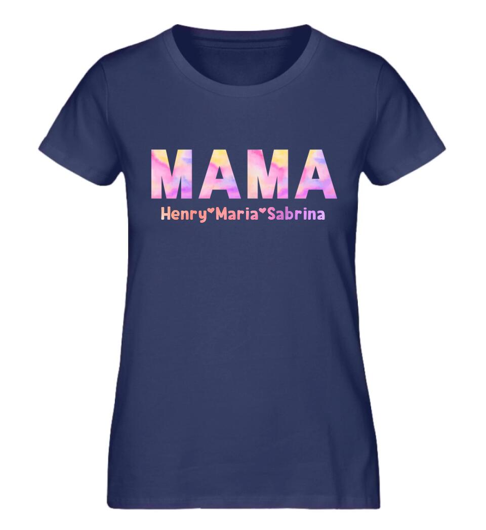 MAMA bunt Premium Shirt aus Biobaumwolle personalisierbar