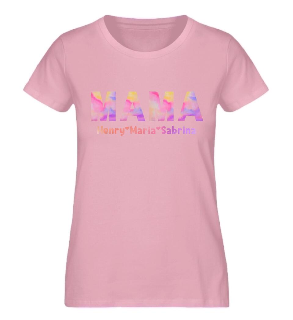 MAMA bunt Premium Shirt aus Biobaumwolle personalisierbar