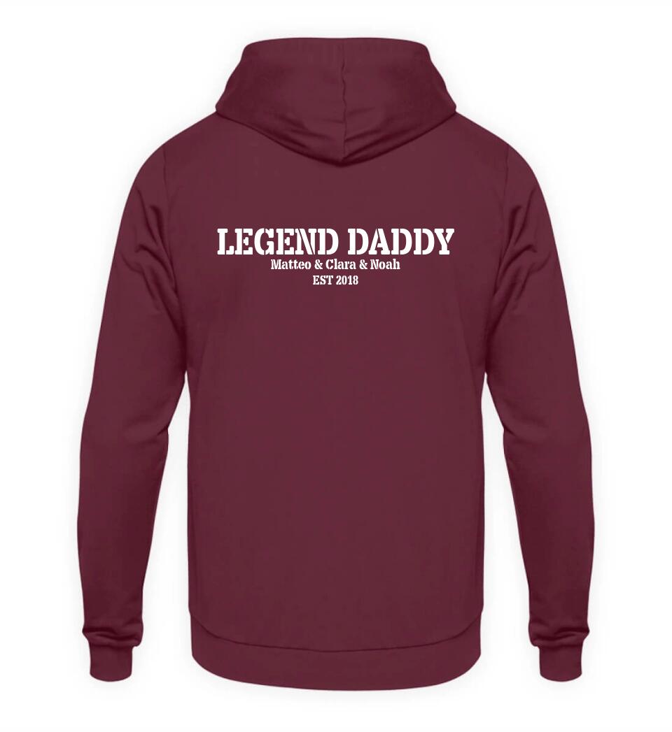 LEGEND DADDY Hoodie personalisierbar Rückenmotiv