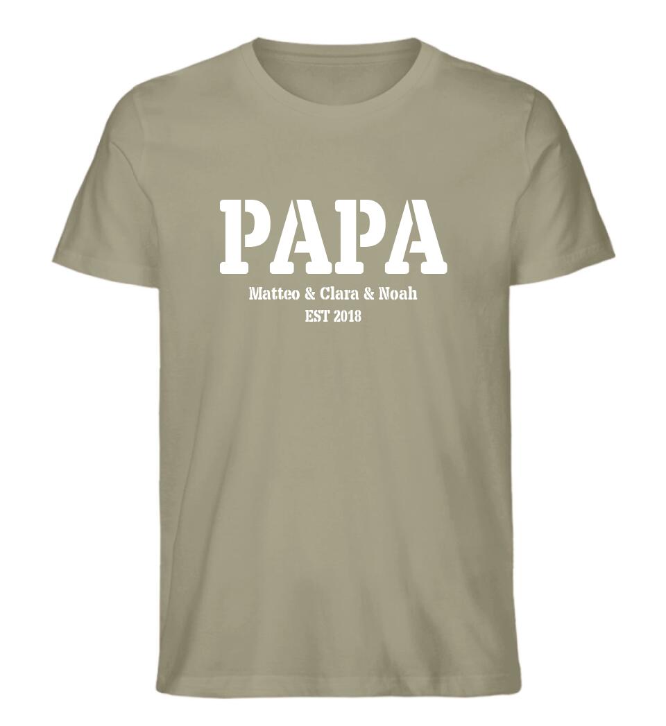 PAPA EST Premium Shirt aus Biobaumwolle personalisierbar