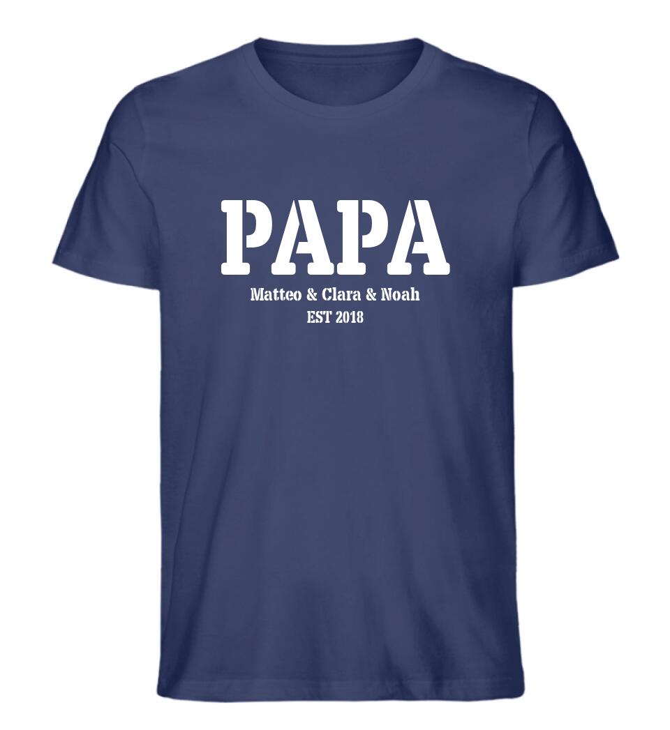 PAPA EST Premium Shirt aus Biobaumwolle personalisierbar