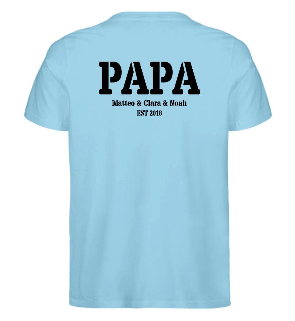 PAPA EST Premium Shirt aus Biobaumwolle personalisierbar