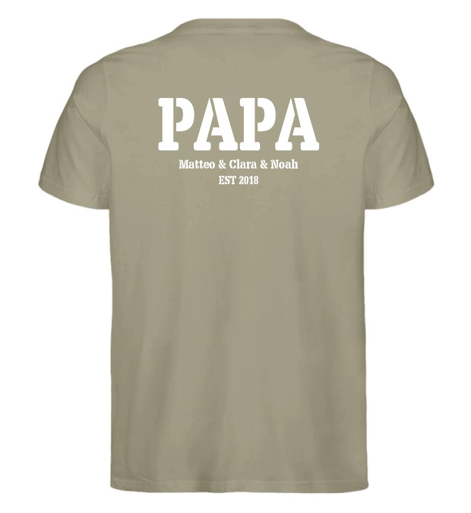 PAPA EST Premium Shirt aus Biobaumwolle personalisierbar