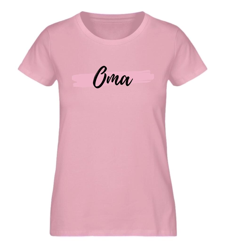 Opa Oma Mama Papa mit Farbstreifen - Premium Shirt aus Biobaumwolle personalisierbar