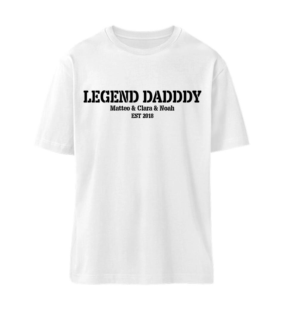 LEGEND DADDY personalisiertes Premium T-Shirt aus Biobaumwolle