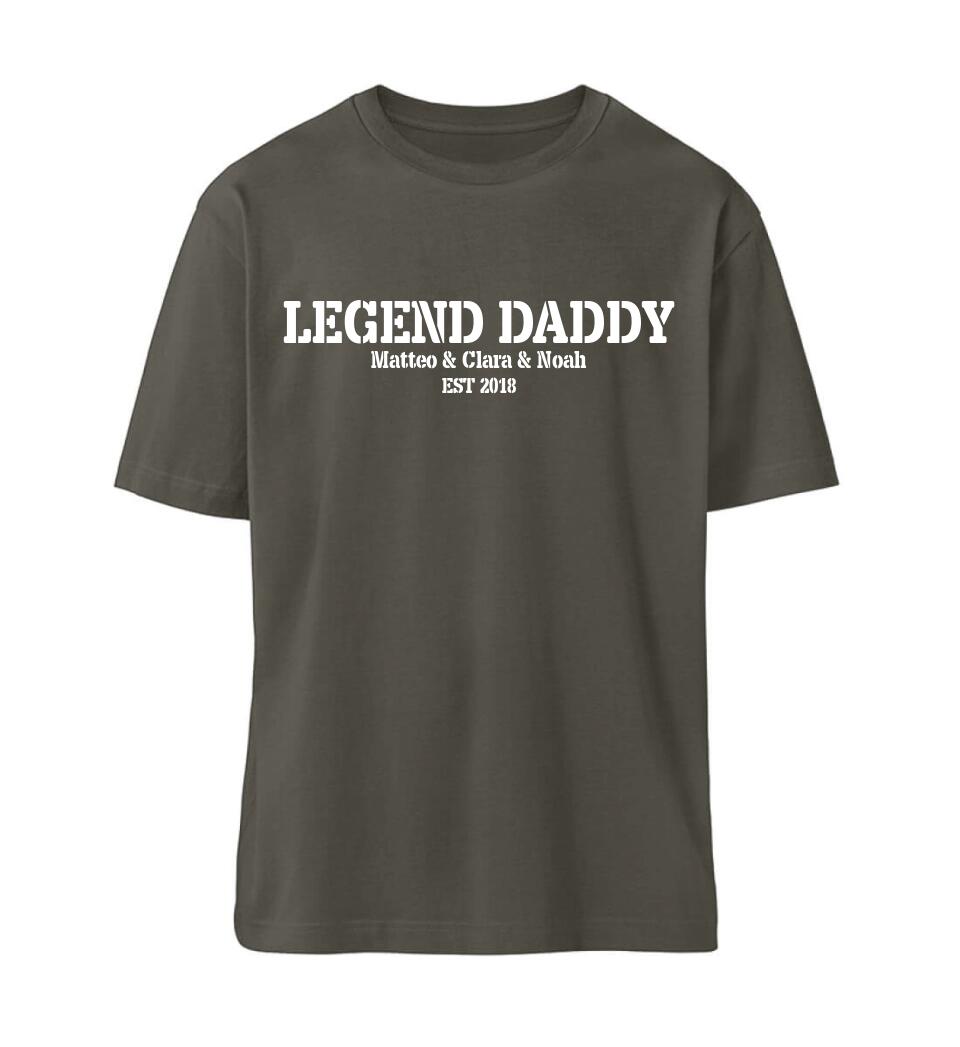 LEGEND DADDY personalisiertes Premium T-Shirt aus Biobaumwolle