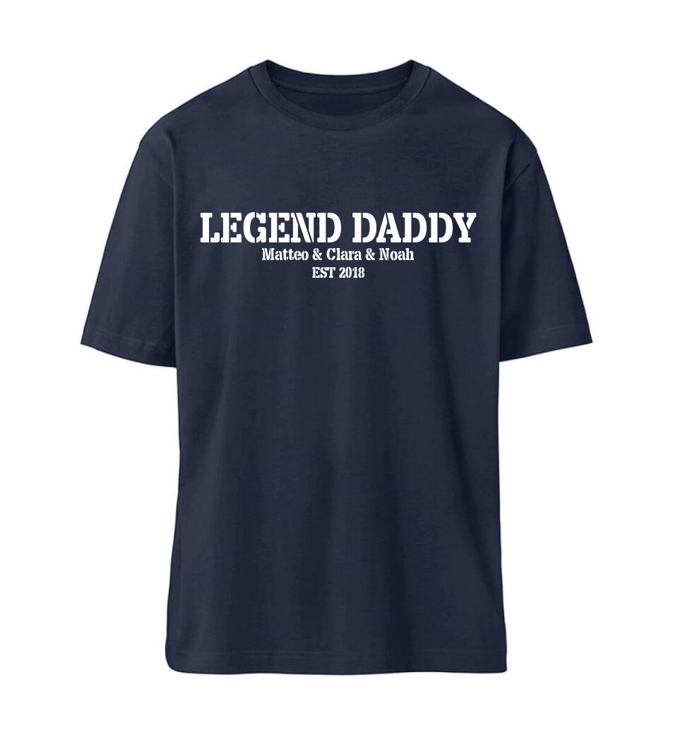 LEGEND DADDY personalisiertes Premium T-Shirt aus Biobaumwolle