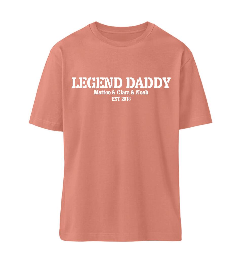 LEGEND DADDY personalisiertes Premium T-Shirt aus Biobaumwolle