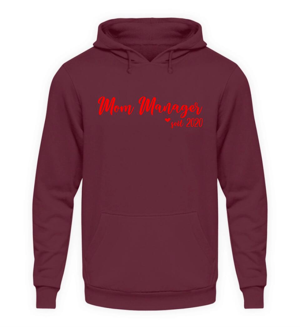 MOM MANAGER Schreibschrift in Rosenfarben - Hoodie personalisierbar