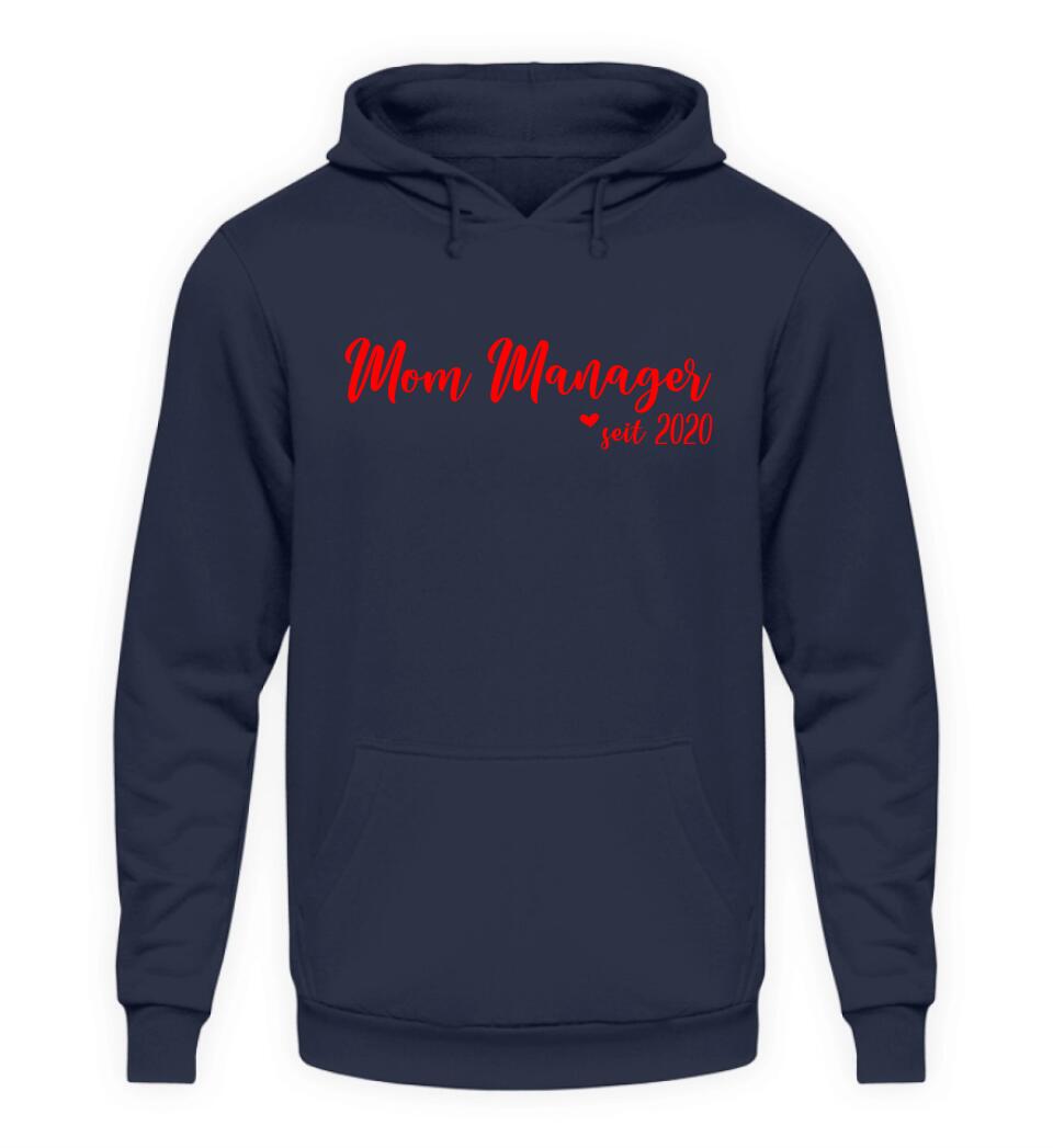 MOM MANAGER Schreibschrift in Rosenfarben - Hoodie personalisierbar