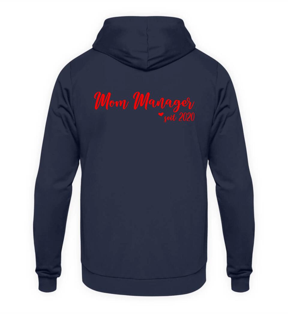 MOM MANAGER Schreibschrift in Rosenfarben - Hoodie personalisierbar