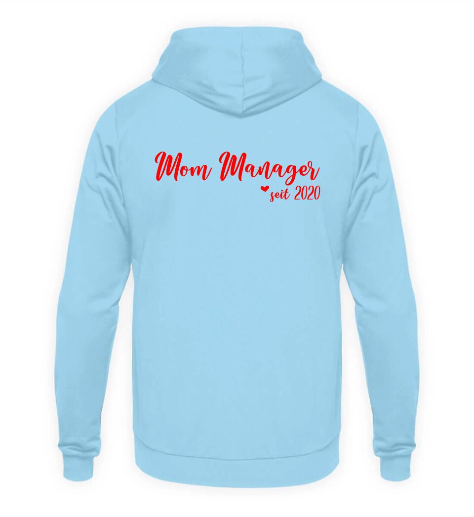 MOM MANAGER Schreibschrift in Rosenfarben - Hoodie personalisierbar