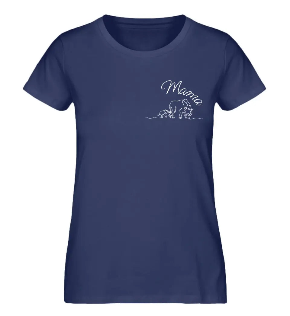 Mama Elefantenbaby Lineart Premium T-Shirt aus Biobaumwolle - wähle aus 11 Motiven