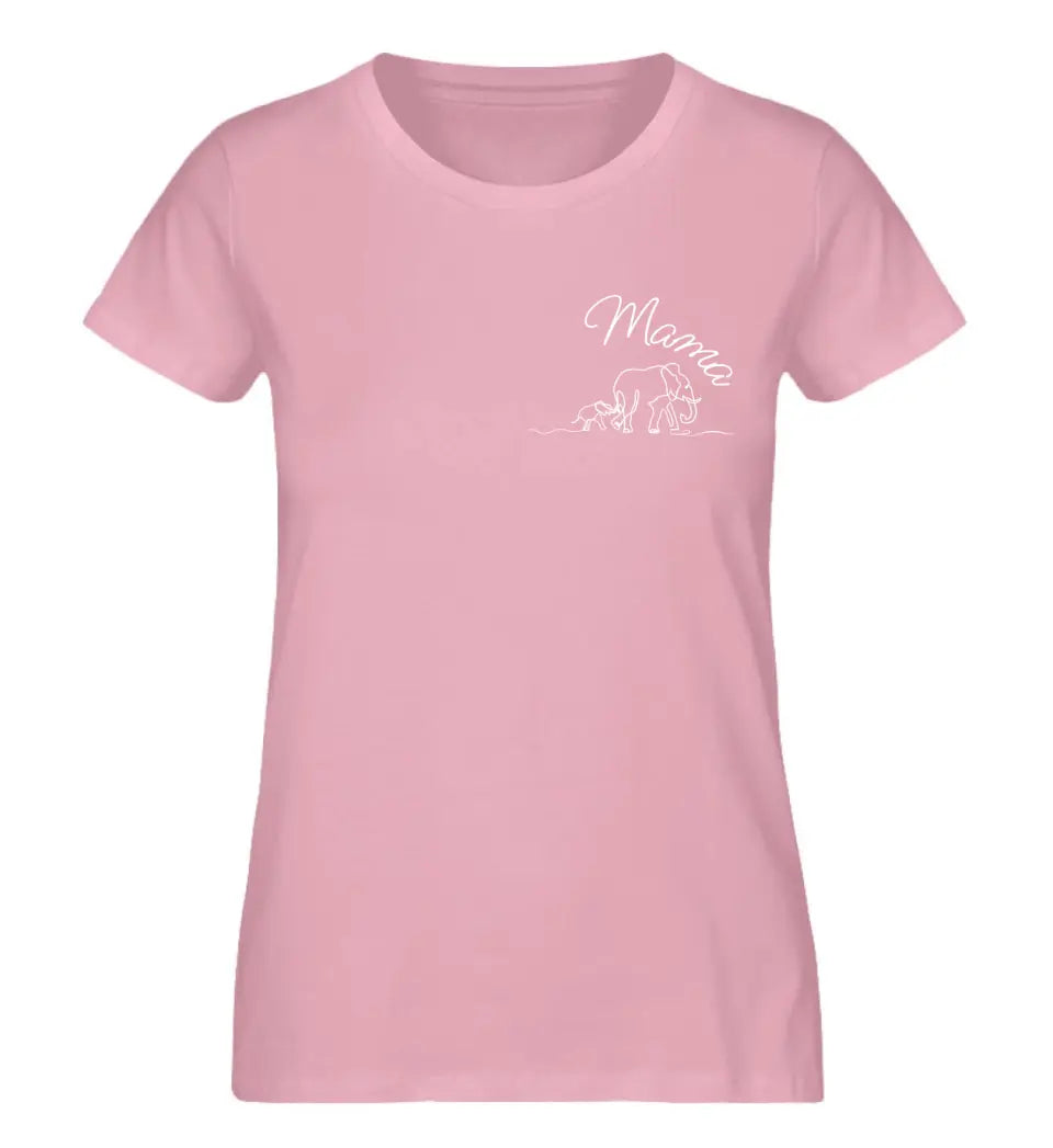 Mama Elefantenbaby Lineart Premium T-Shirt aus Biobaumwolle - wähle aus 11 Motiven