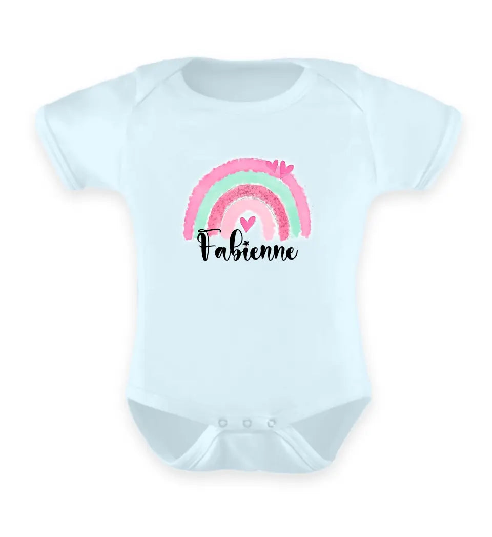 Regenbogen Baby T-Shirt personalisierbar