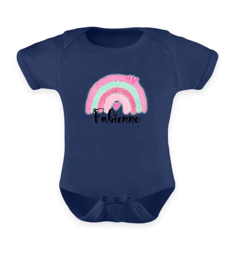 Regenbogen Baby T-Shirt personalisierbar