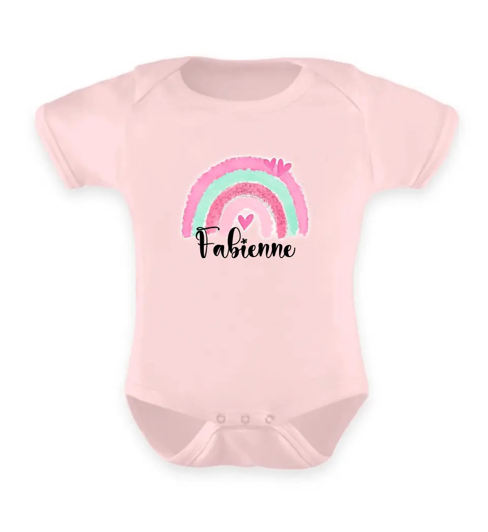 Regenbogen Baby T-Shirt personalisierbar