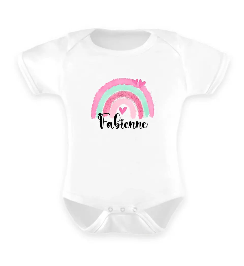 Regenbogen Baby T-Shirt personalisierbar