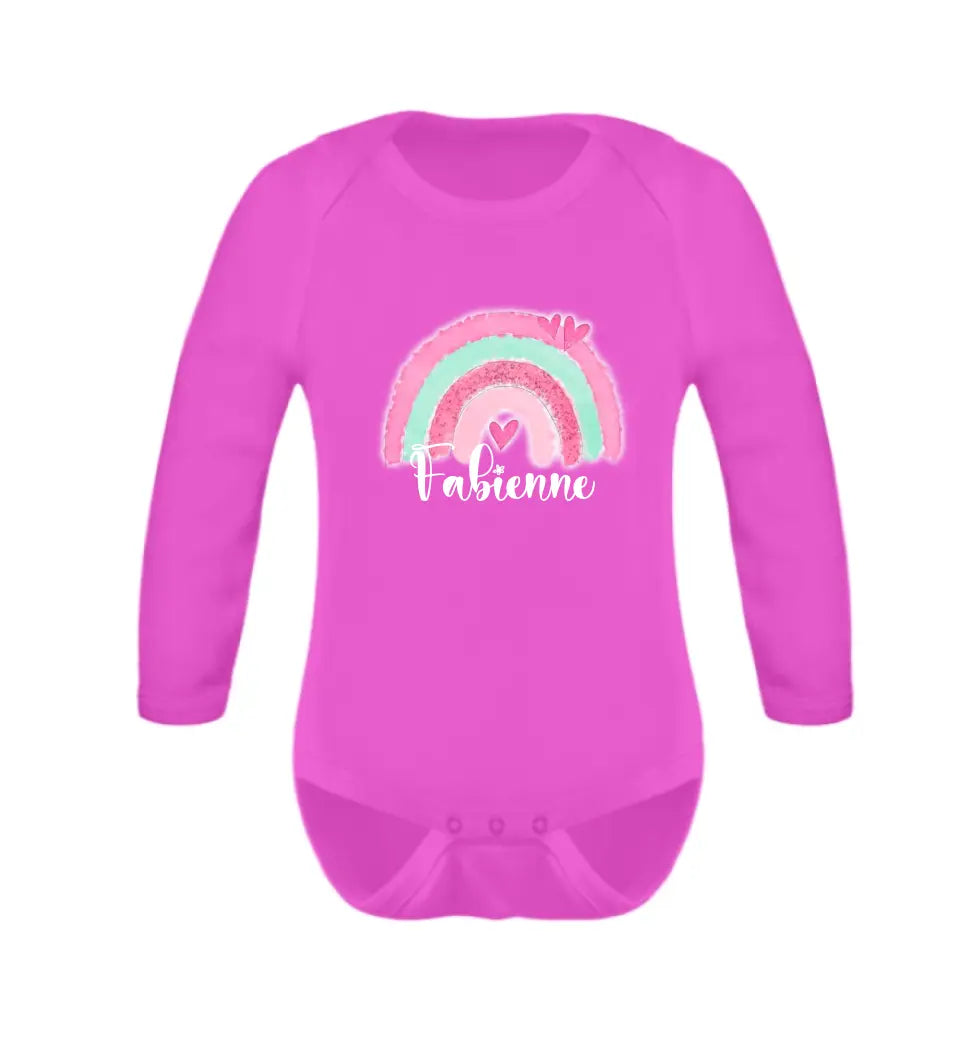 Regenbogen Baby T-Shirt personalisierbar