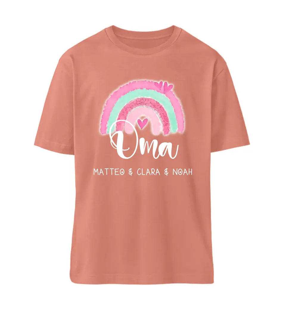 Regenbogen T-Shirt aus Biobaumwolle Personalisierbar