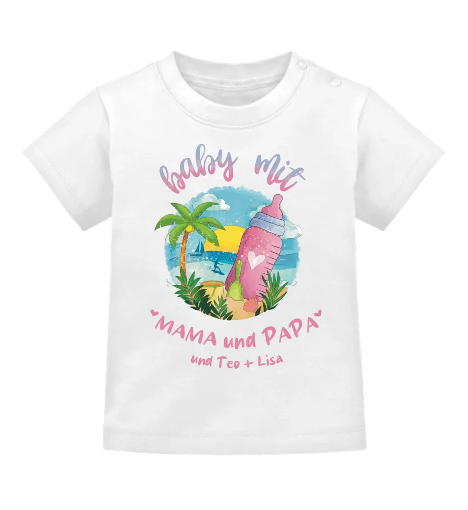 Baby mit Family - personalisiertes Familien  T-Shirt und Body