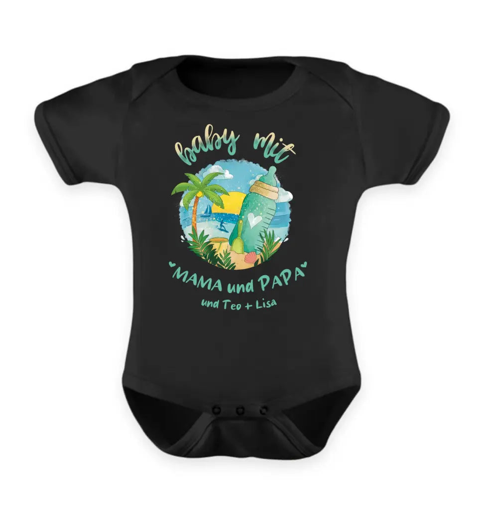 Baby mit Family - personalisiertes Familien  T-Shirt und Body