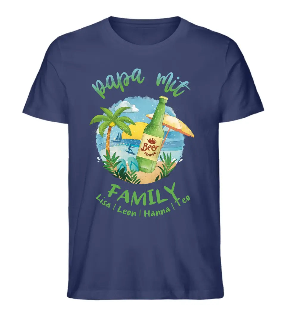 Papa mit Family - personalisiertes Familien Shirt