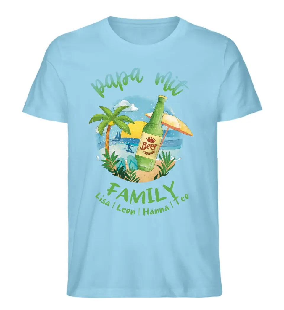 Papa mit Family - personalisiertes Familien Shirt