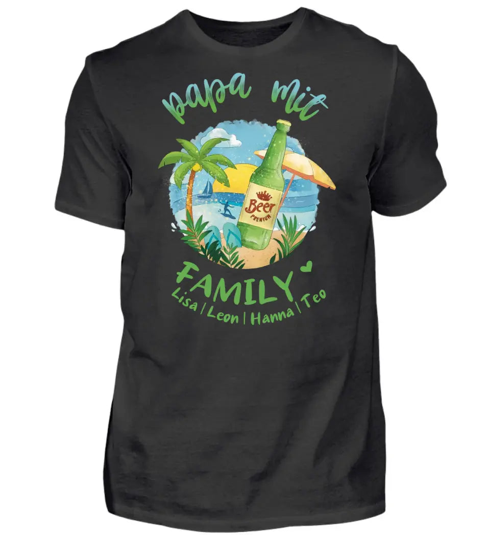 Papa mit Family - personalisiertes Familien Shirt