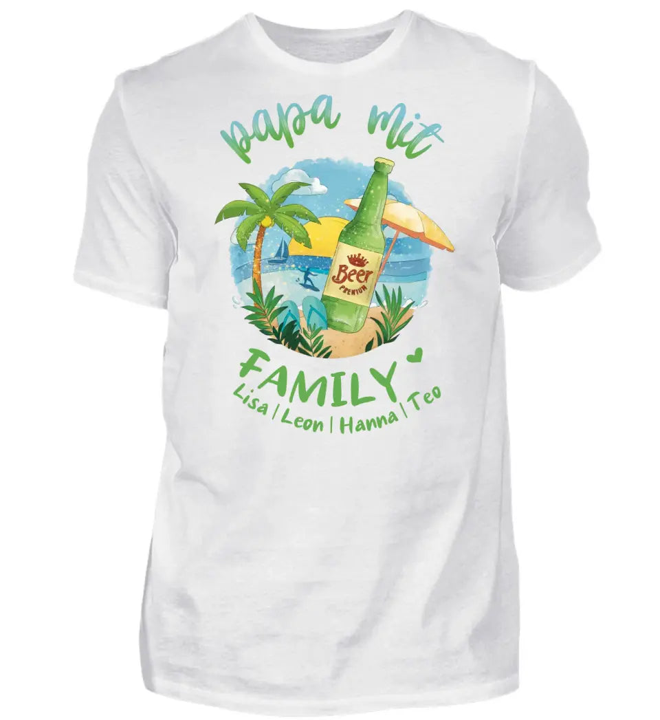 Papa mit Family - personalisiertes Familien Shirt