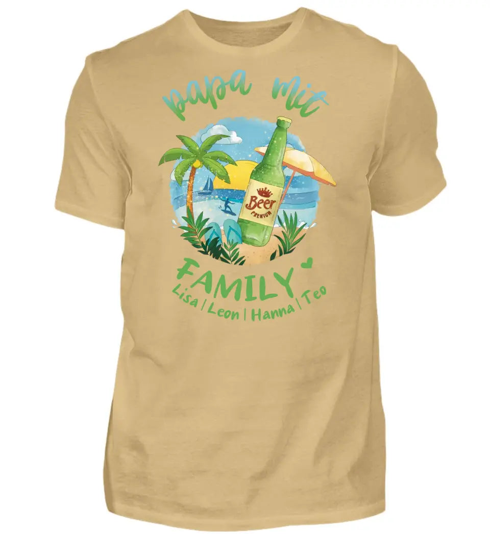 Papa mit Family - personalisiertes Familien Shirt