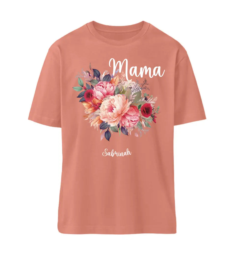 Mama mit Blumen Premium T-Shirt personalisierbar