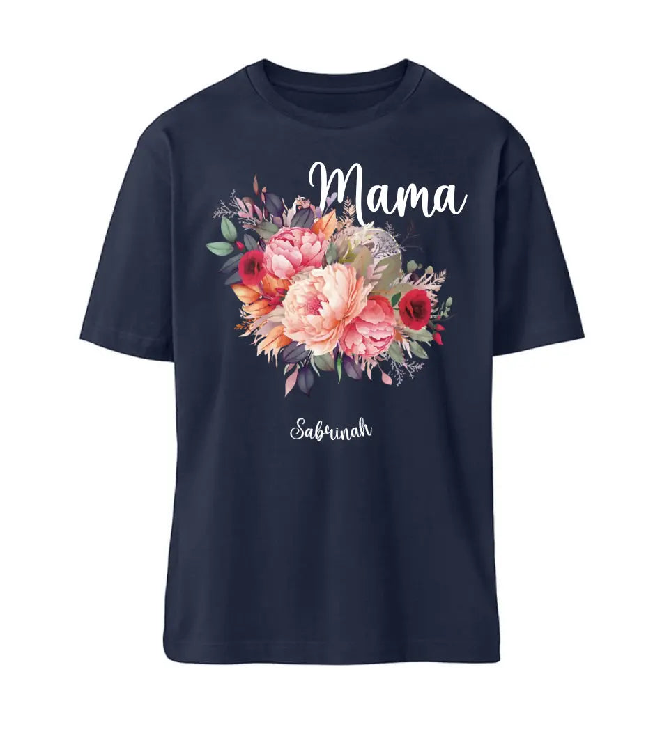 Mama mit Blumen Premium T-Shirt personalisierbar