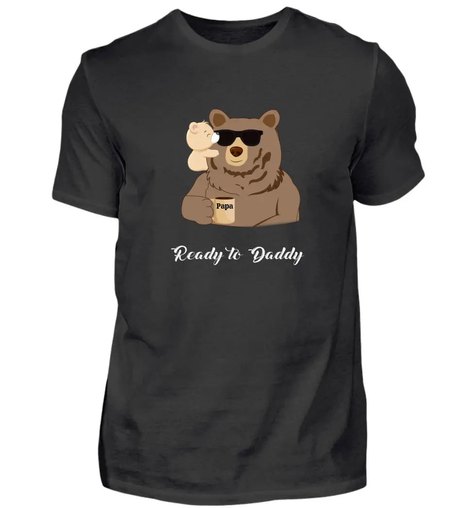 Ready to Daddy Papa Bär - Premium Herren T-Shirt aus Biobaumwolle