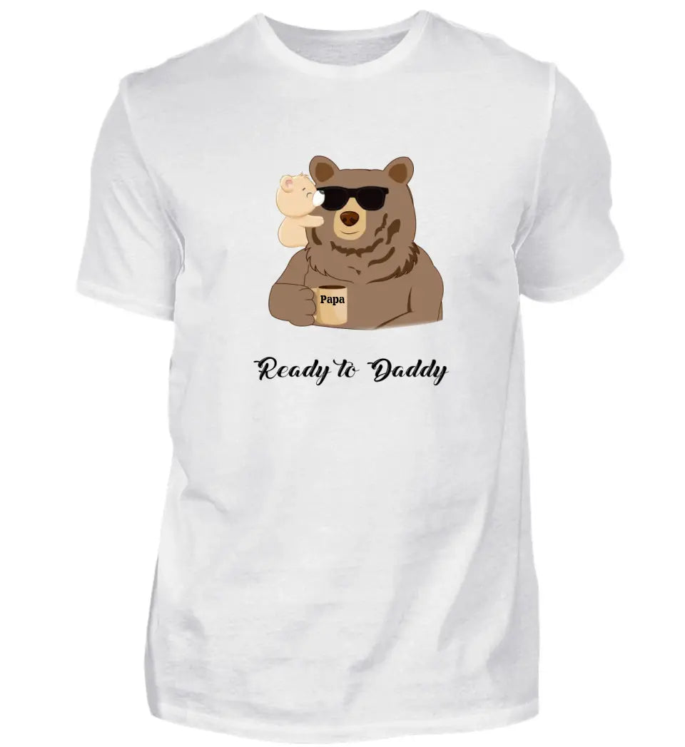 Ready to Daddy Papa Bär - Premium Herren T-Shirt aus Biobaumwolle