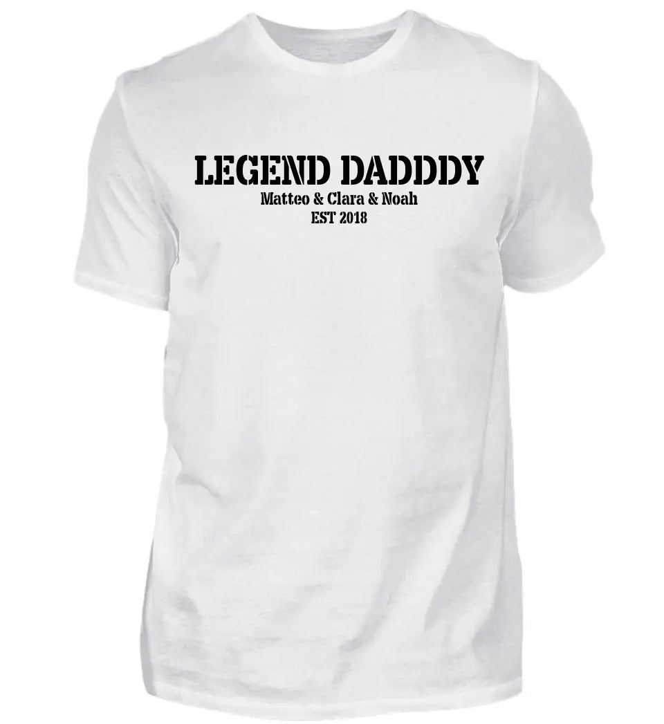 LEGEND DADDY personalisiertes Premium T-Shirt aus Biobaumwolle