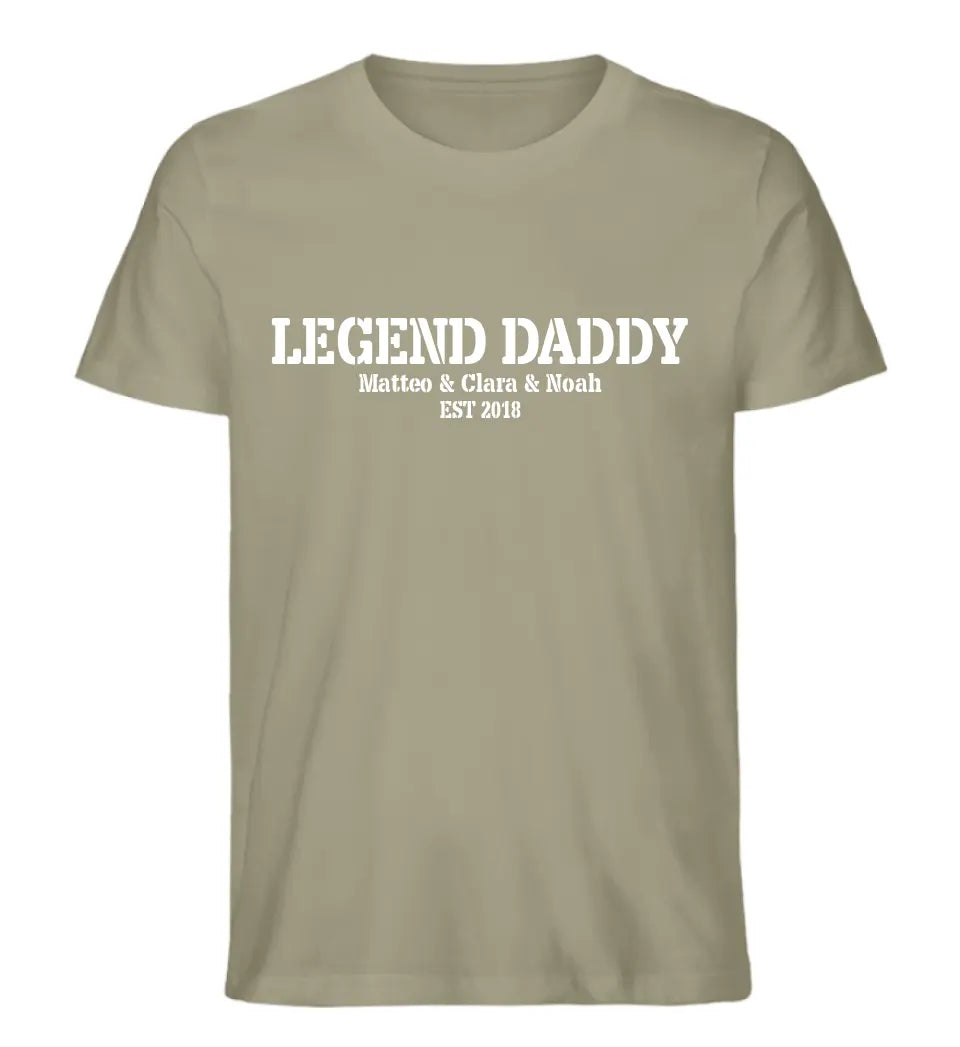 LEGEND DADDY personalisiertes Premium T-Shirt aus Biobaumwolle