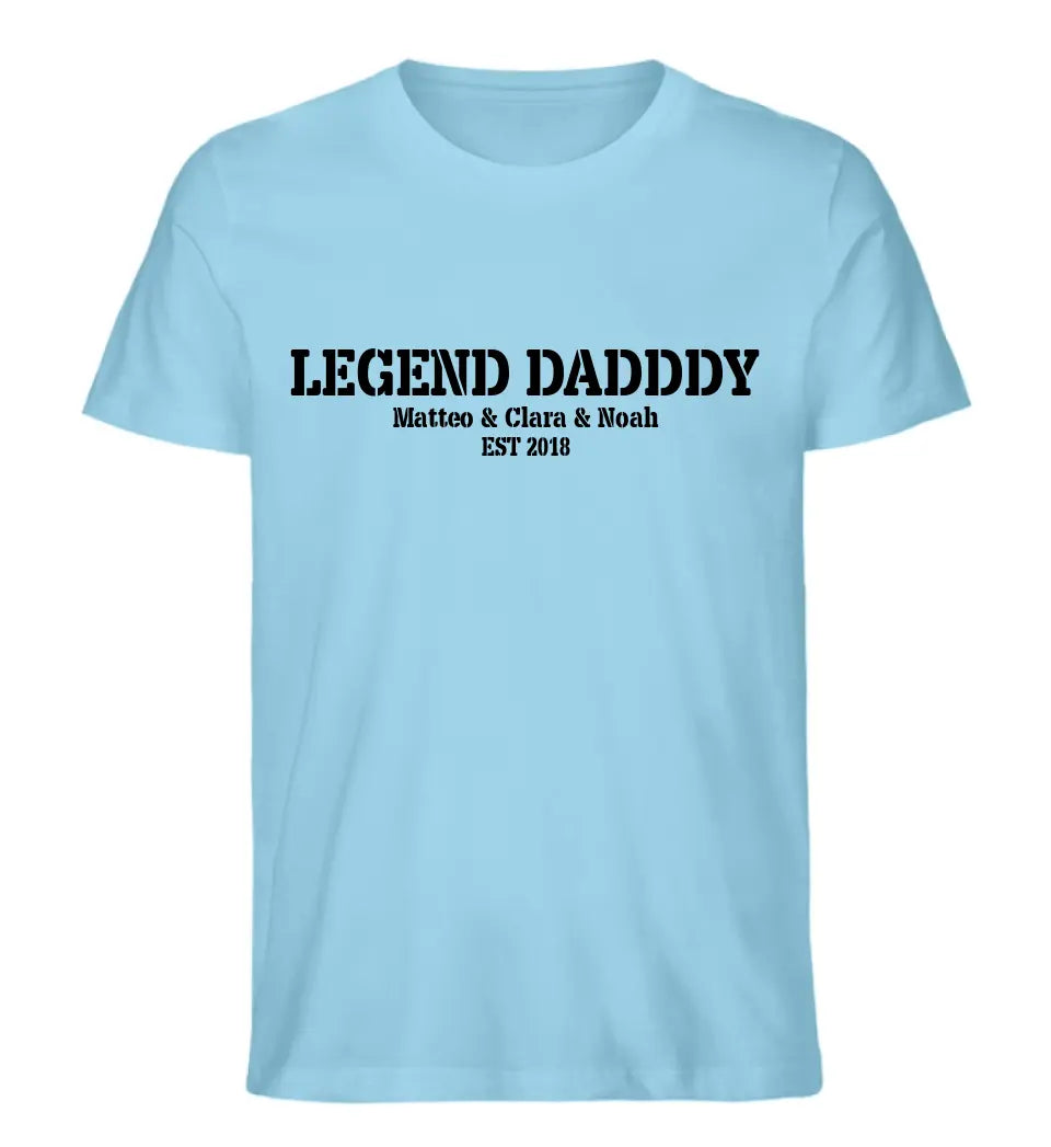 LEGEND DADDY personalisiertes Premium T-Shirt aus Biobaumwolle