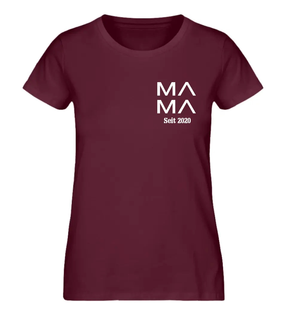 MAMA zweizeilig mit Datum personalisiertes Premium T-Shirt