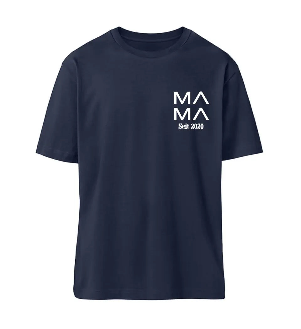 MAMA zweizeilig mit Datum personalisiertes Premium T-Shirt