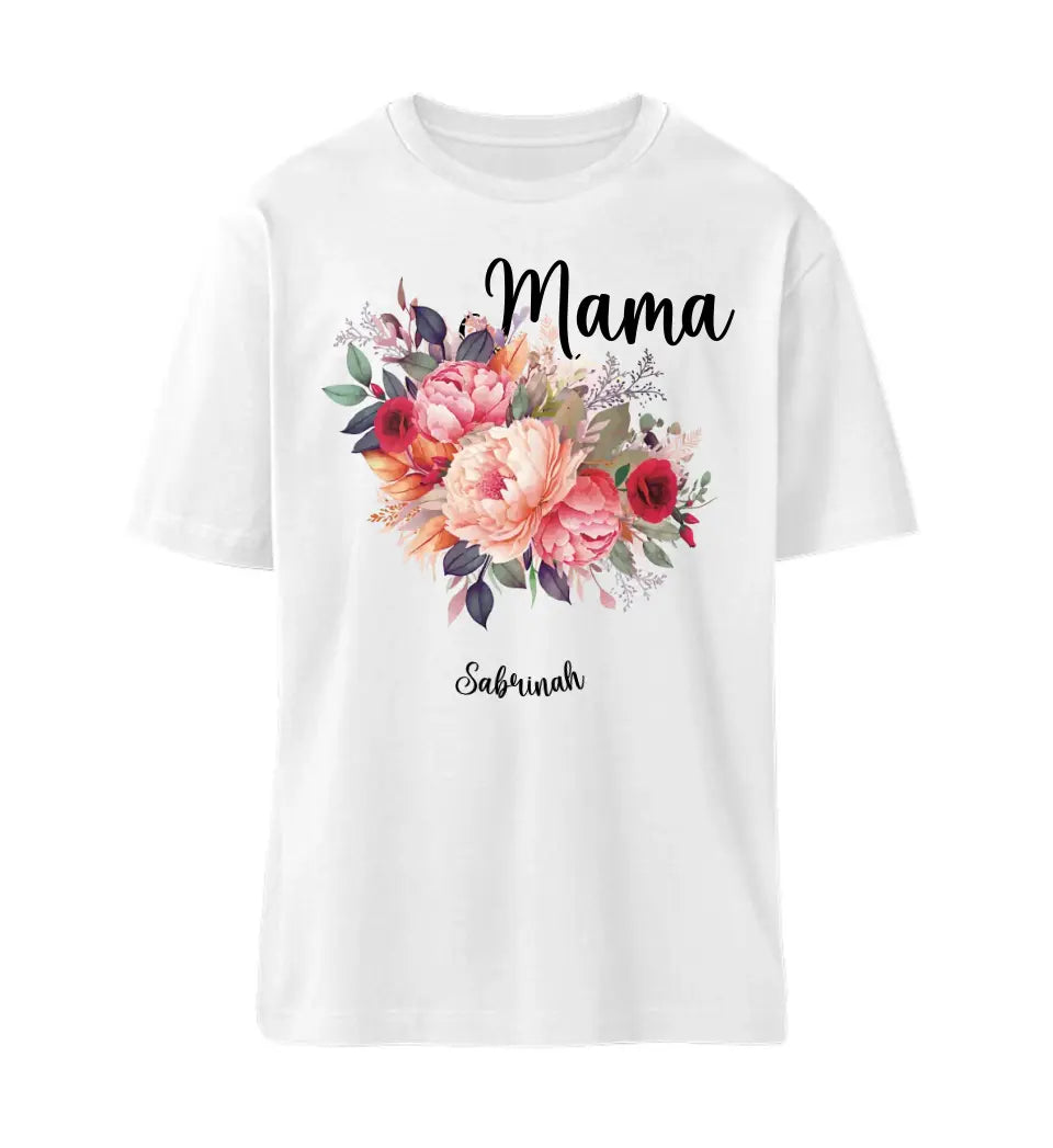 Mama mit Blumen Premium T-Shirt personalisierbar