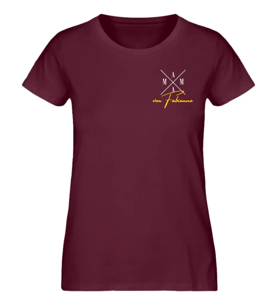 Mama Cross mit Name personalisiertes Premium T-Shirt aus Biobaumwolle