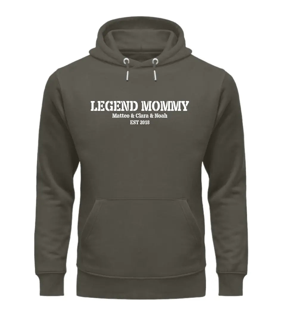 LEGEND MOMMY Personalisierbar Premium Hoodie aus Biobaumwolle